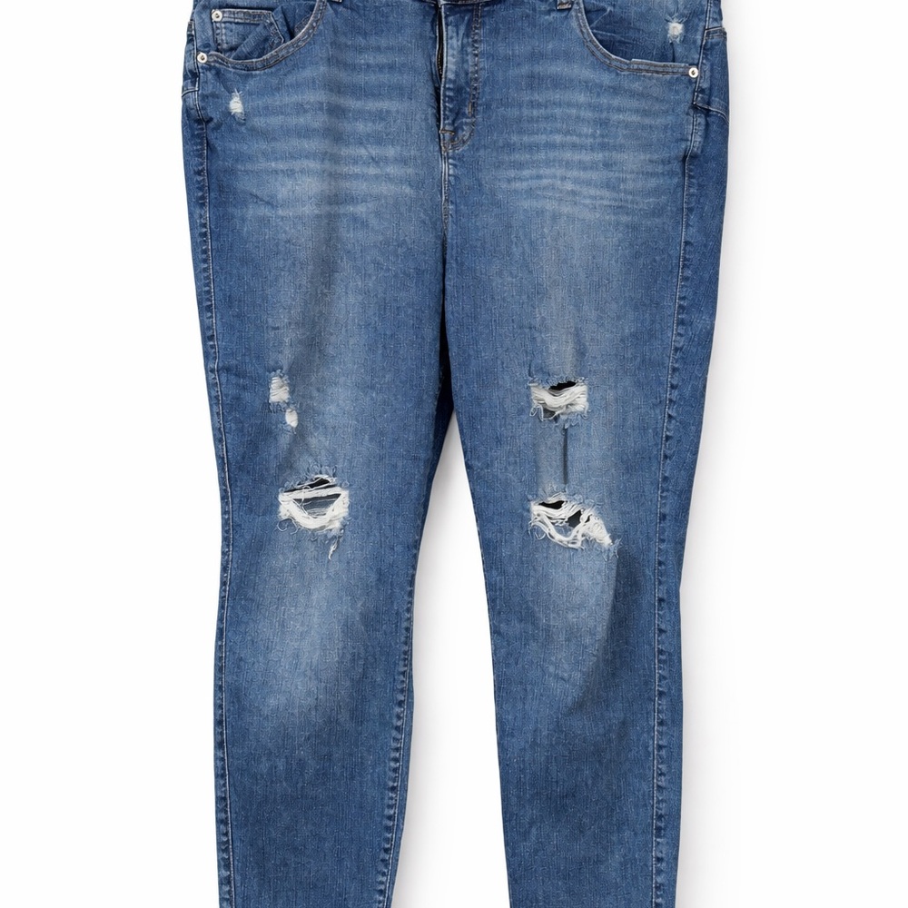 Torrid Distressed Blue Boyfriend Jeans Size 26R
